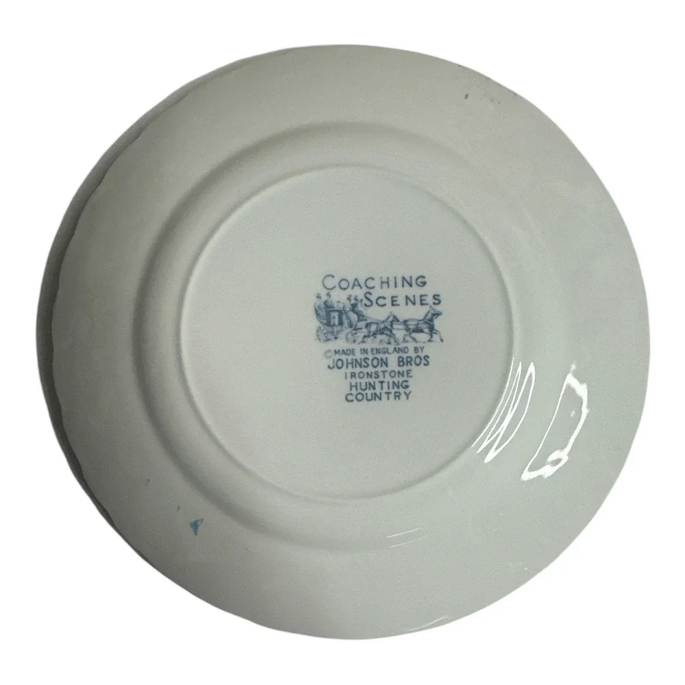 Johnson Bros England Blue Coaching Scenes Ironstone Hunting Country Plate